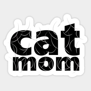 Cat Mom White Hair Sticker